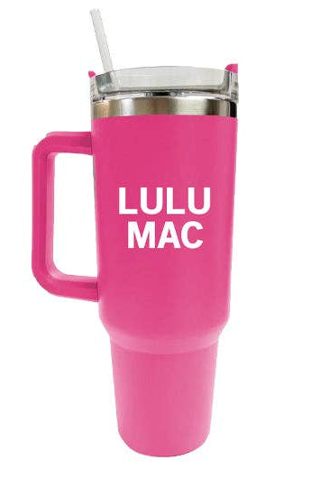 Lulu Mac Morgan Tumbler Hot Pink with White Logo - A'Bekah's Boutique