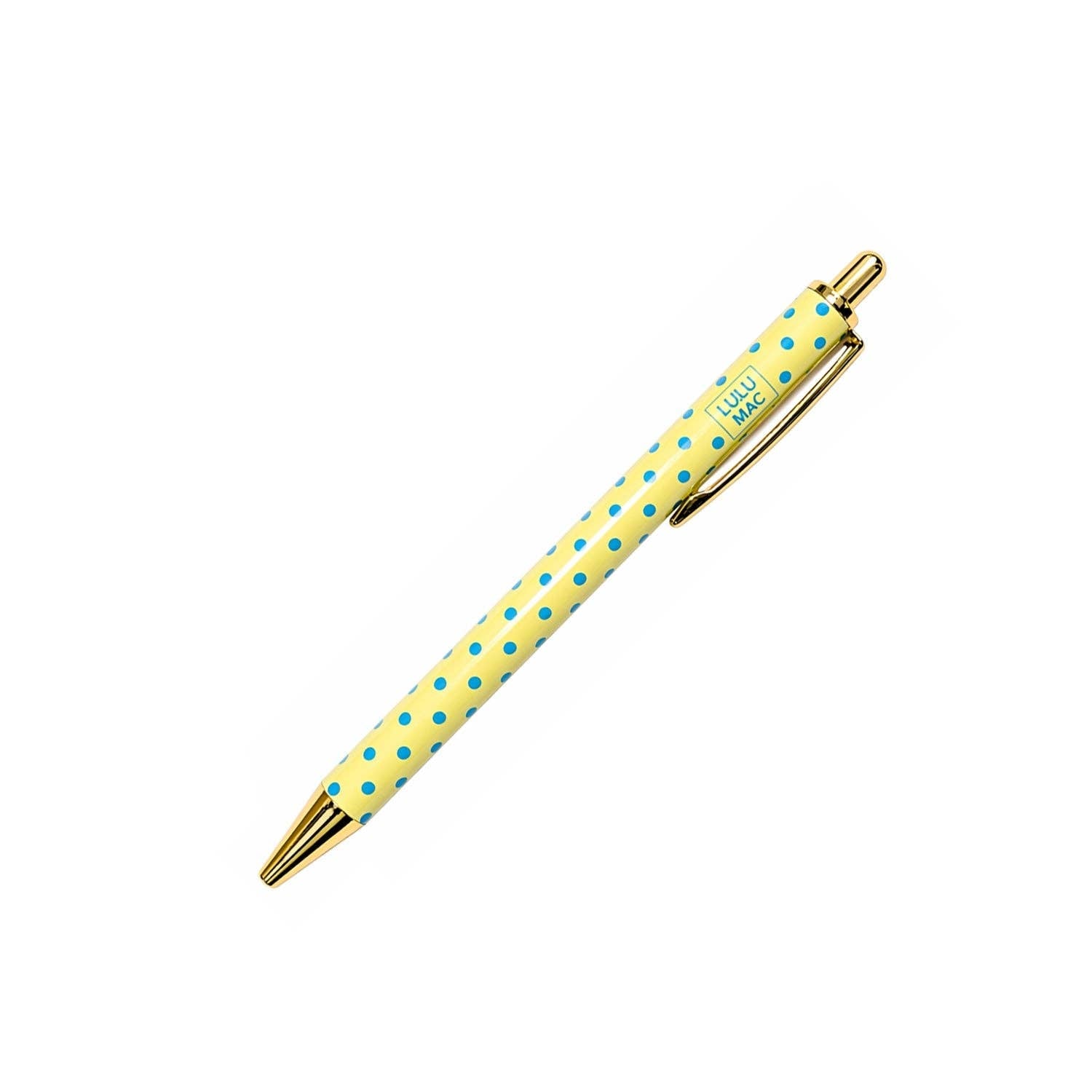 Lulu Mac - PEN Yellow/Blue Dot Ink Pen - A'Bekah's Boutique