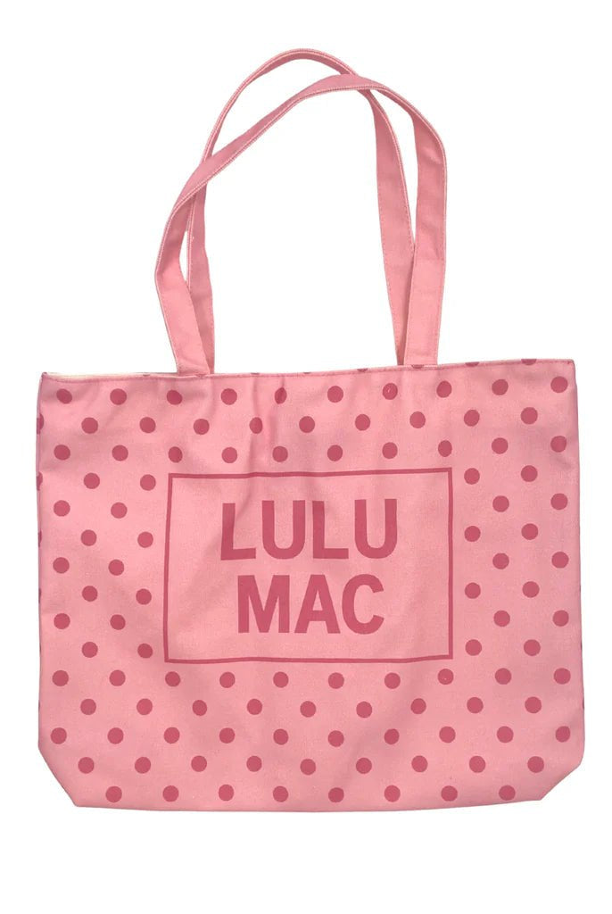 Lulu Mac Pink on Pink Polka Dot Tote Bag - A'Bekah's Boutique