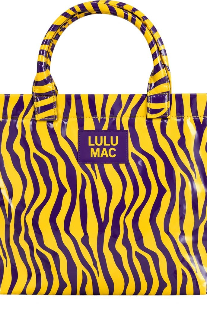 LULU MAC Purple and Gold Tote Bag - A'Bekah's Boutique