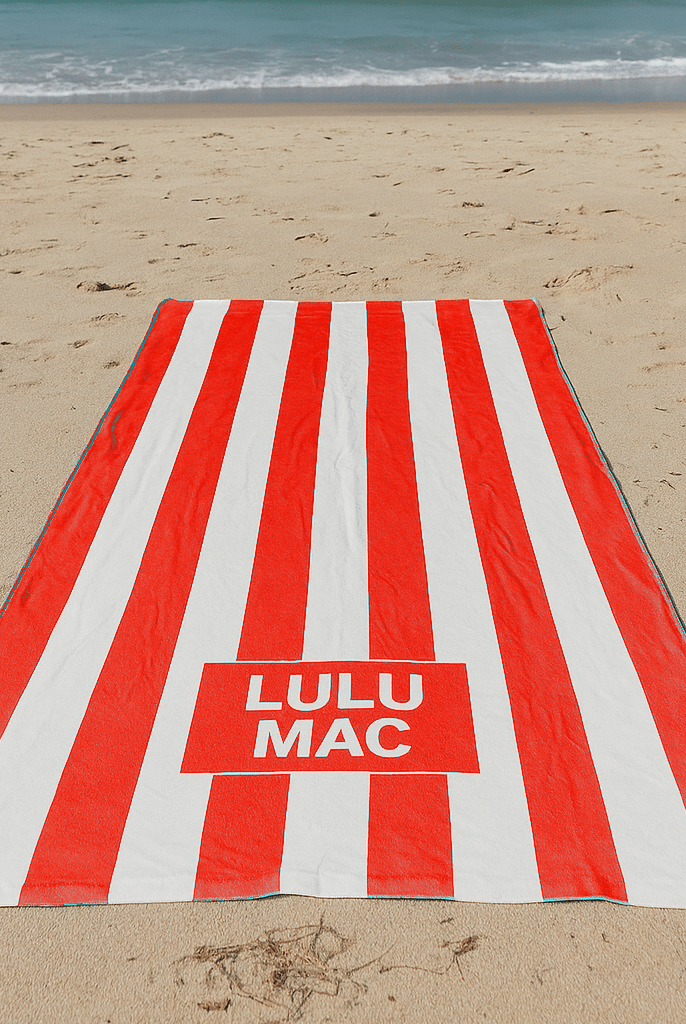 Lulu Mac Red Darby Beach Towel - A'Bekah's Boutique