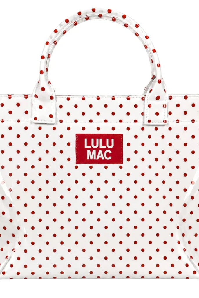 LULU MAC White Tote Bag with Red Polka Dots - A'Bekah's Boutique
