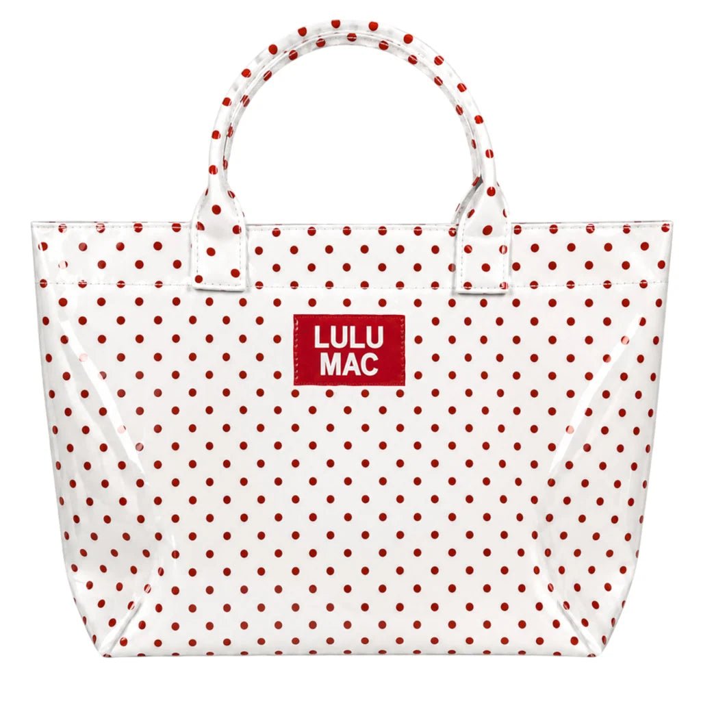 LULU MAC White Tote Bag with Red Polka Dots - A'Bekah's Boutique