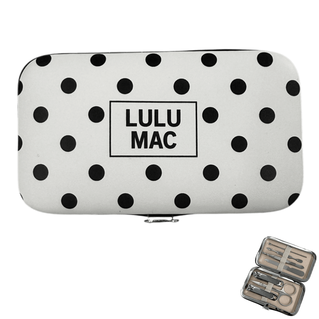 Lulu Mac White/Black Polka Dot Manicure Set - A'Bekah's Boutique