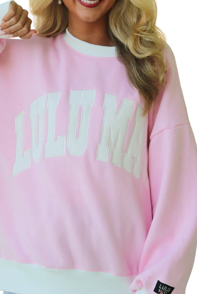LULUMAC Pink and White Color Block Sweatshirt - A'Bekah's Boutique
