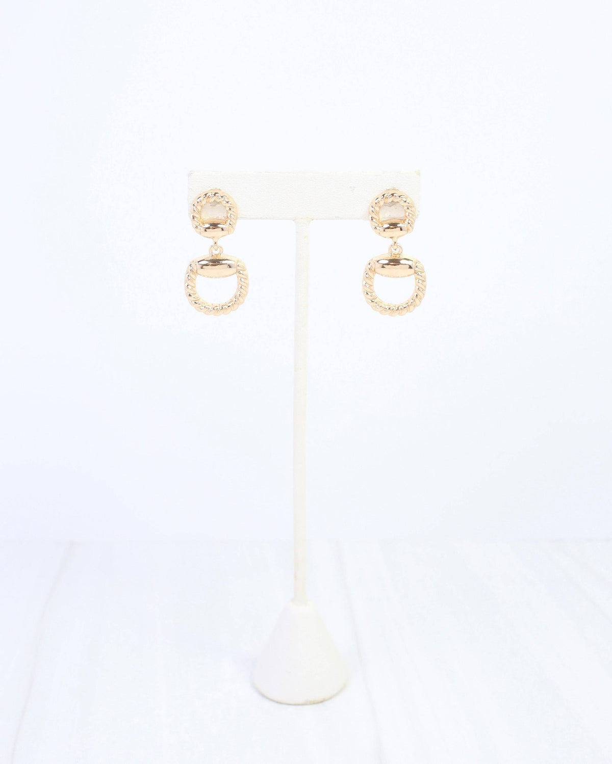 Martha Braided Horsebit Earring Gold - A'Bekah's Boutique