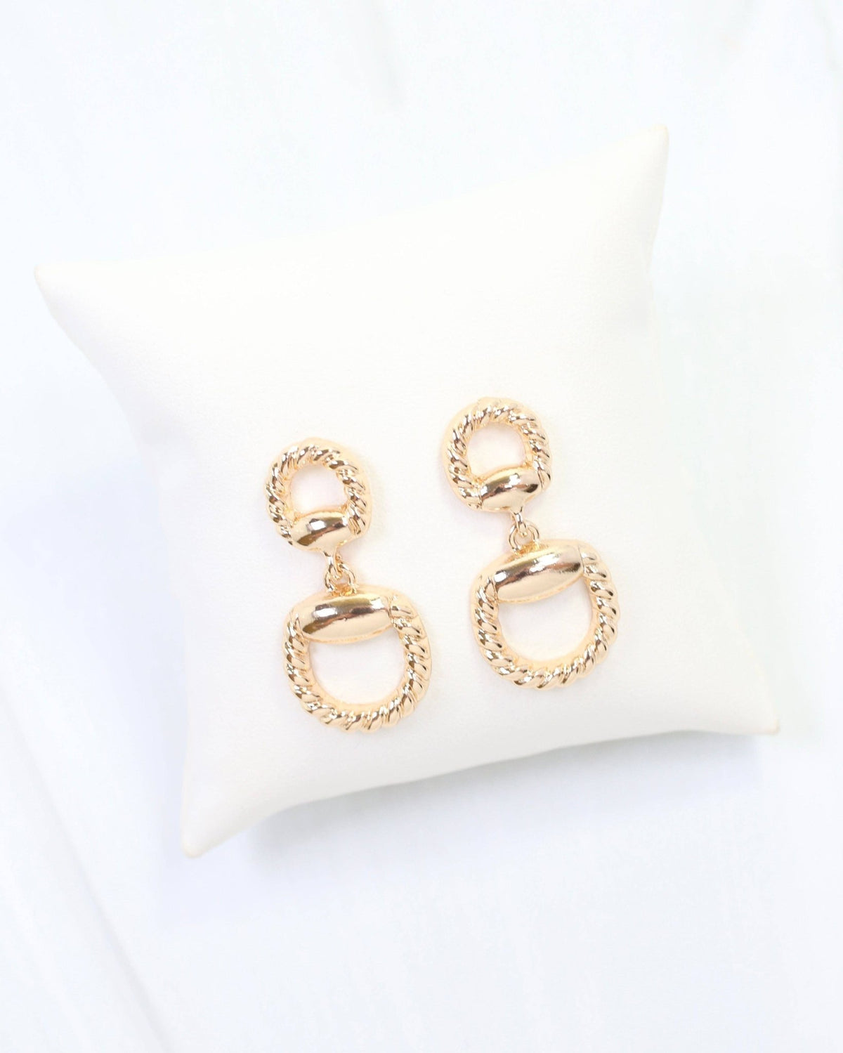 Martha Braided Horsebit Earring Gold - A'Bekah's Boutique