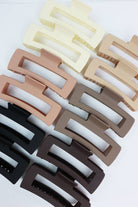 Matte Jumbo Cut Out Rectangle Hair Claw - A'Bekah's Boutique