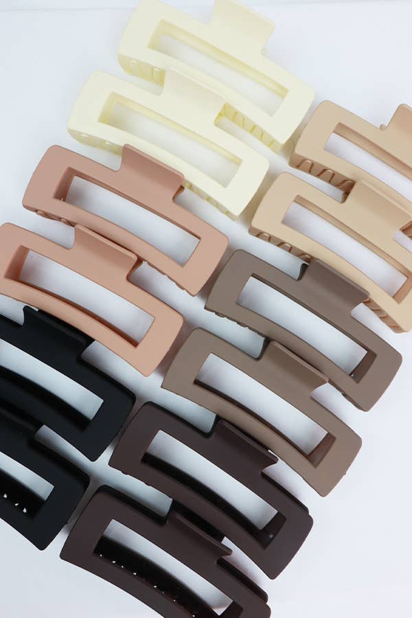 Matte Jumbo Cut Out Rectangle Hair Claw - A'Bekah's Boutique