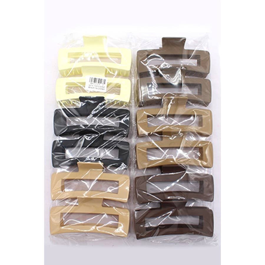 Matte Jumbo Cut Out Rectangle Hair Claw - A'Bekah's Boutique