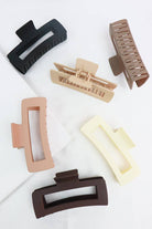Matte Jumbo Cut Out Rectangle Hair Claw - A'Bekah's Boutique