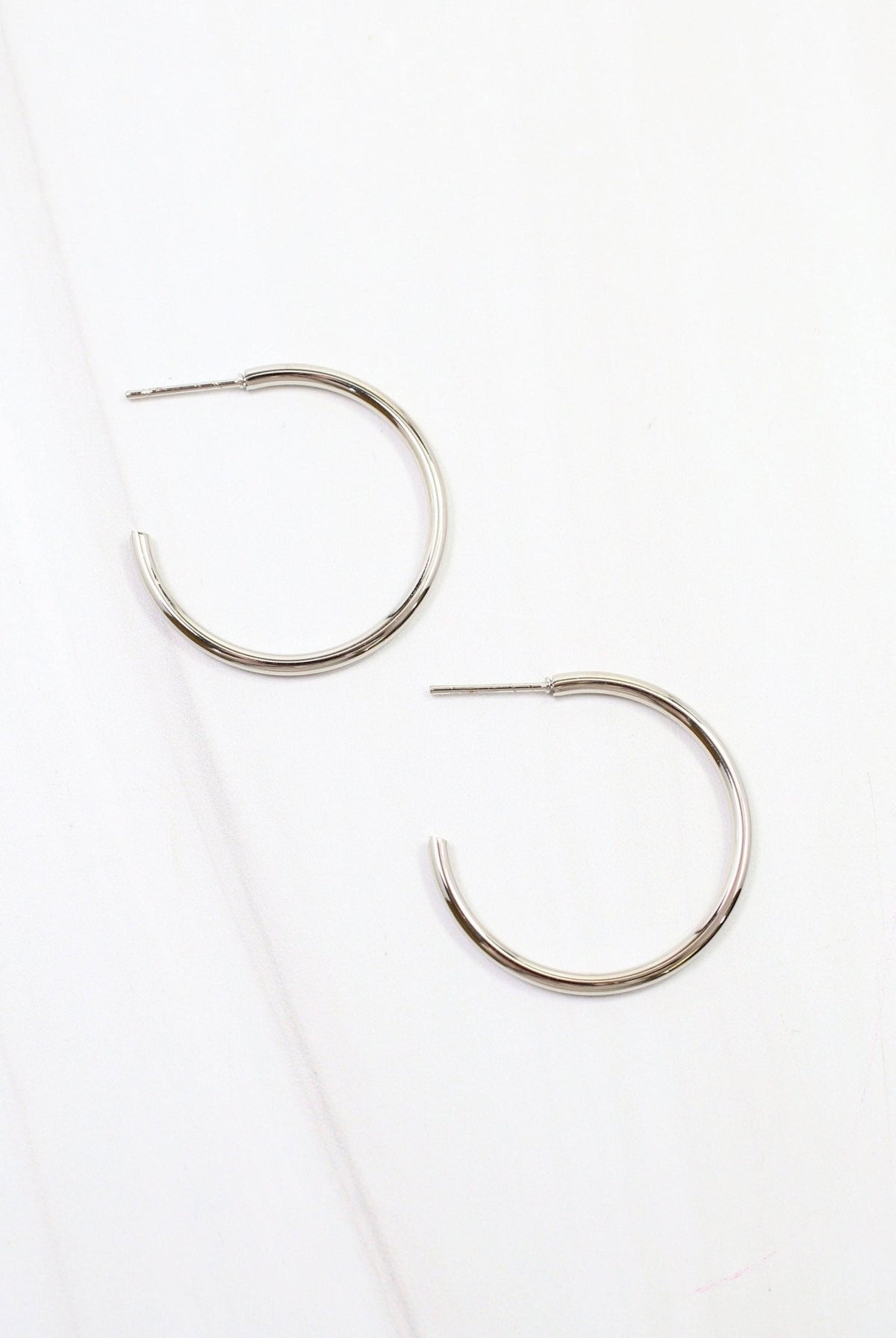 Mayor Thin Hoop Earring Silver - A'Bekah's Boutique