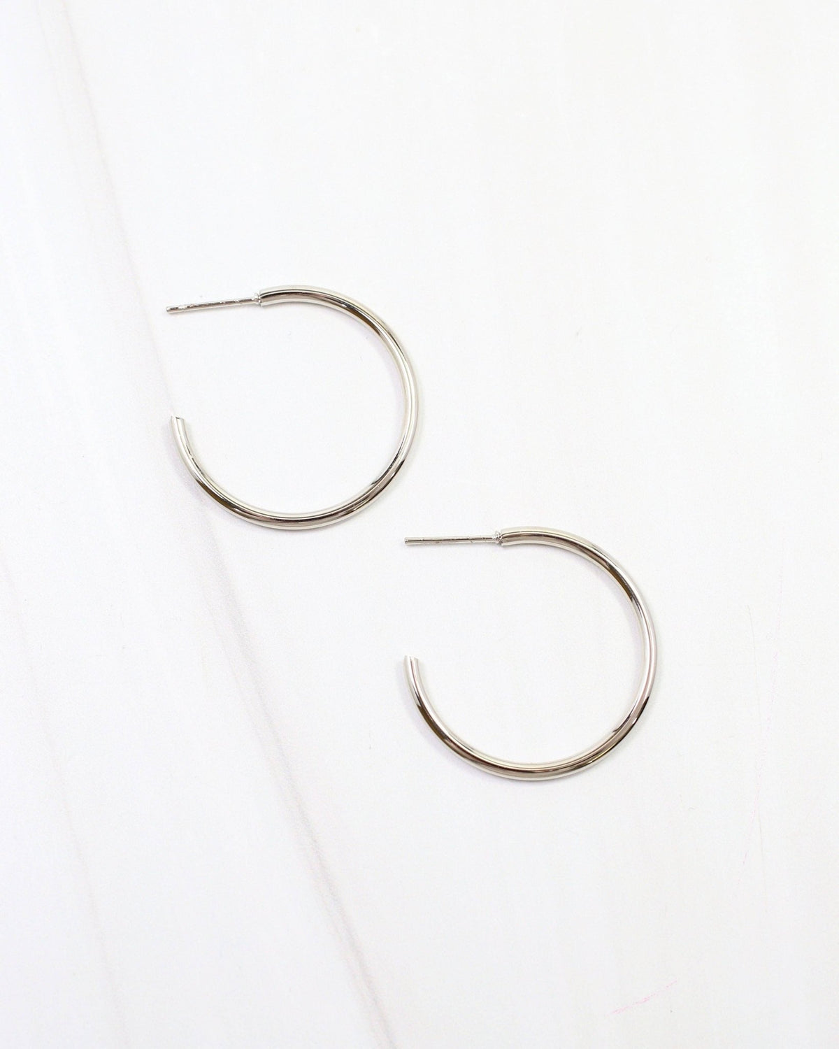 Mayor Thin Hoop Earring Silver - A'Bekah's Boutique