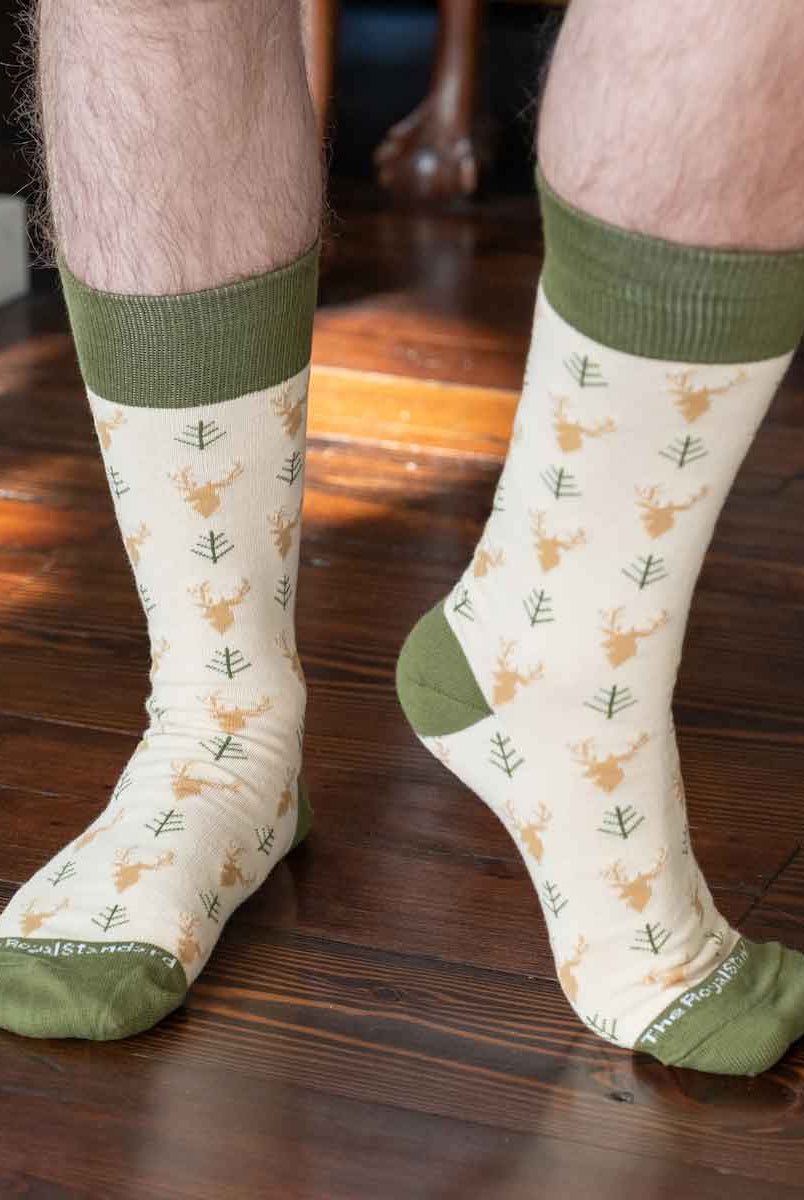 Men's Buck Socks Taupe/Olive One Size - A'Bekah's Boutique
