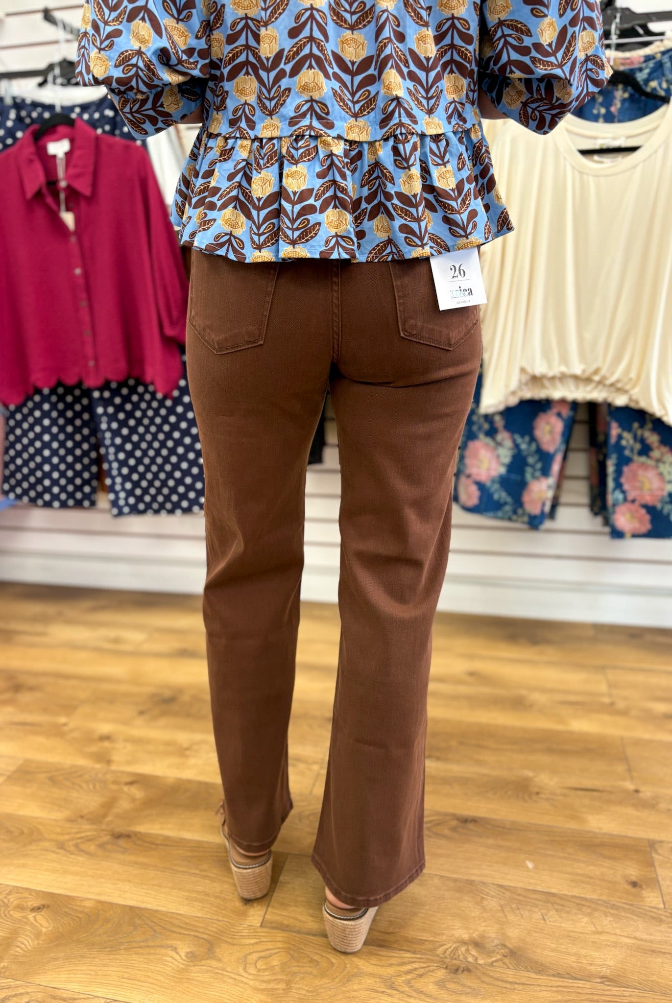Mica Vintage Brown High Rise Wide Leg Jeans 31" Inseam - A'Bekah's Boutique