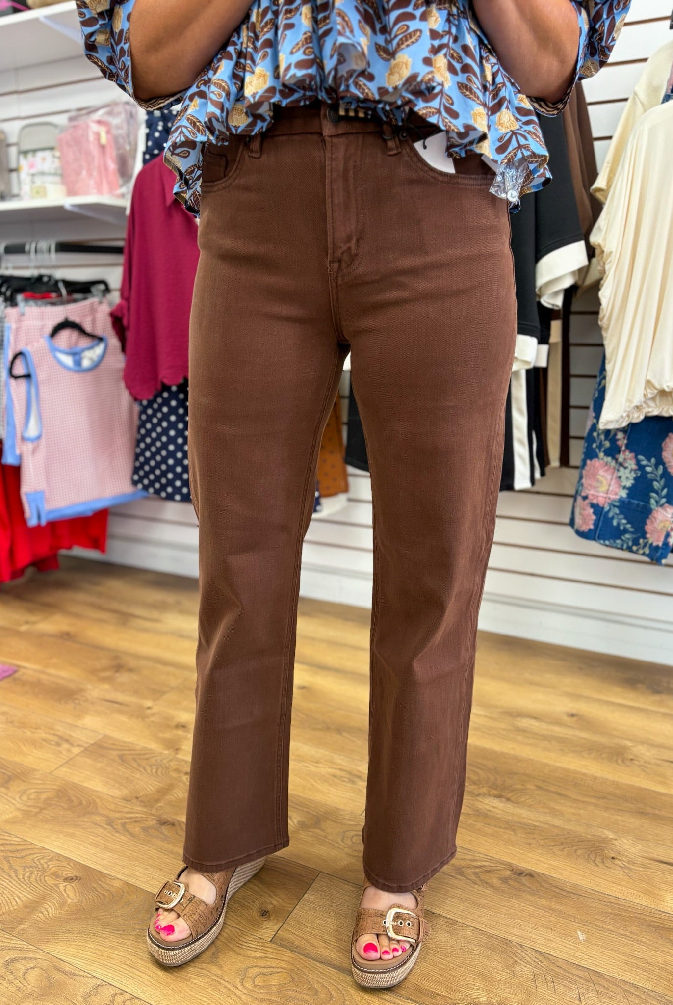 Mica Vintage Brown High Rise Wide Leg Jeans 31" Inseam - A'Bekah's Boutique
