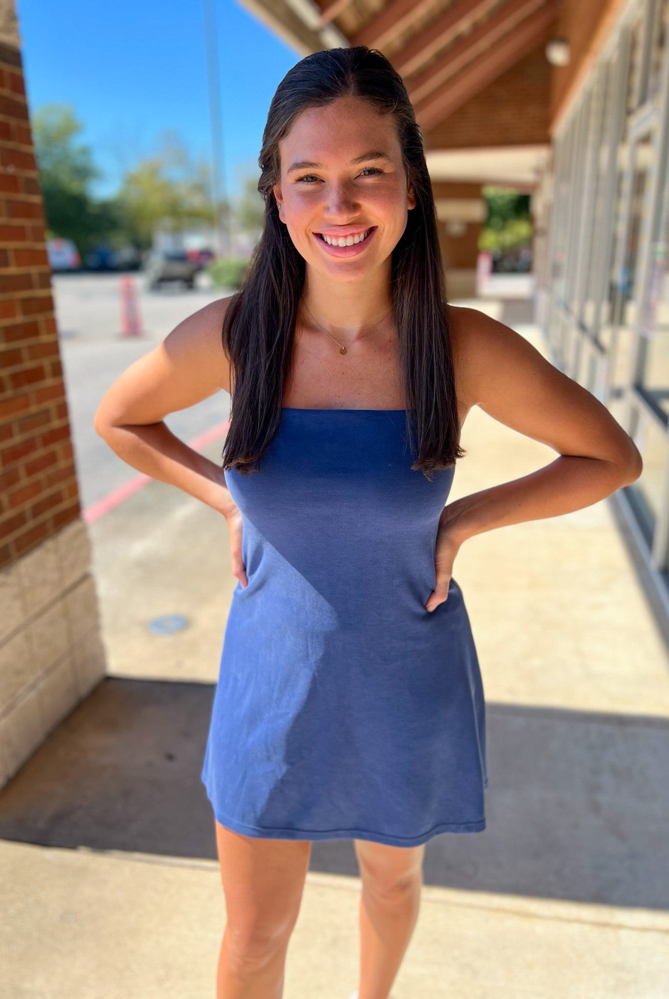 Midnight Blue Active Dress with Built In Shorts - A'Bekah's Boutique