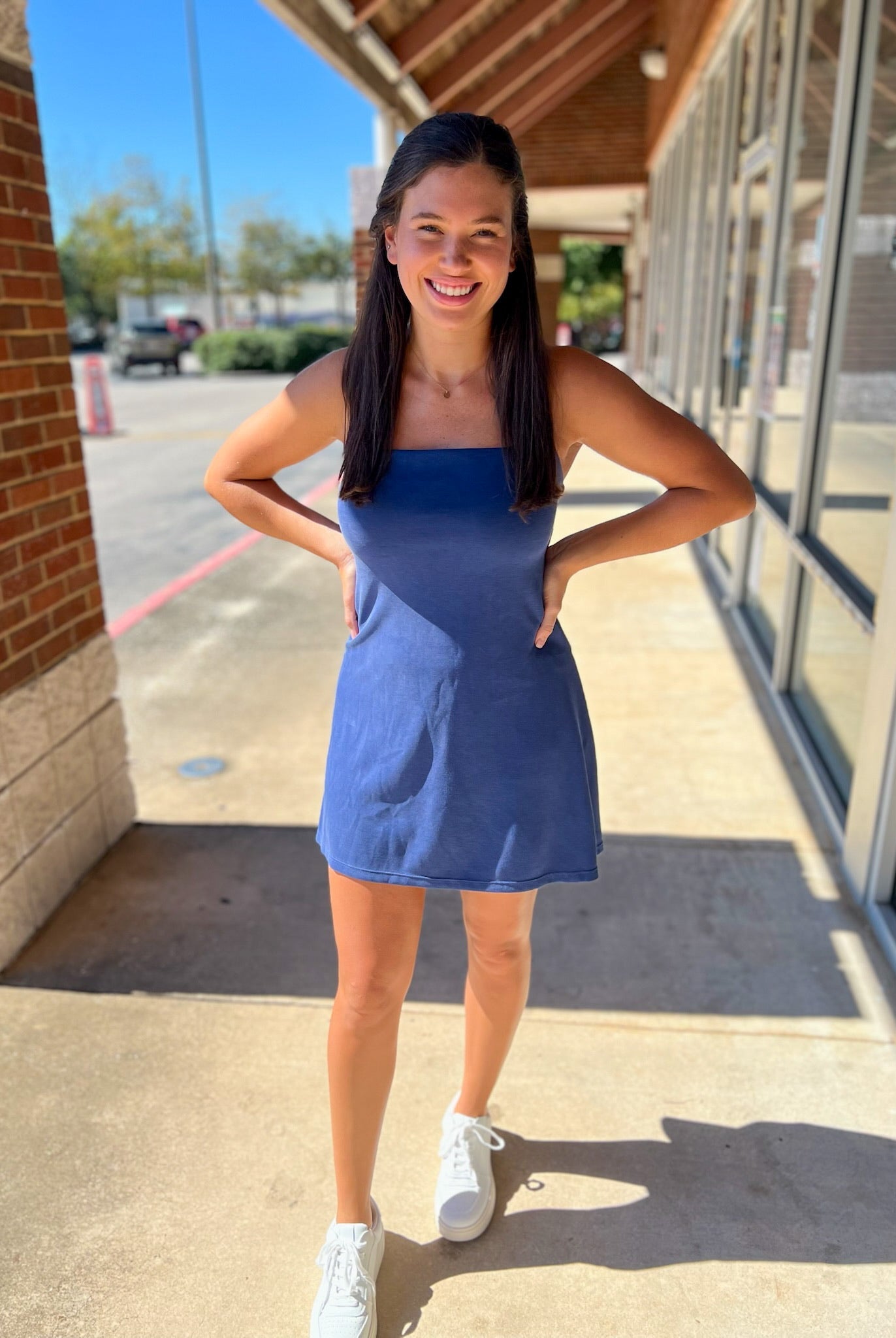 Midnight Blue Active Dress with Built In Shorts - A'Bekah's Boutique