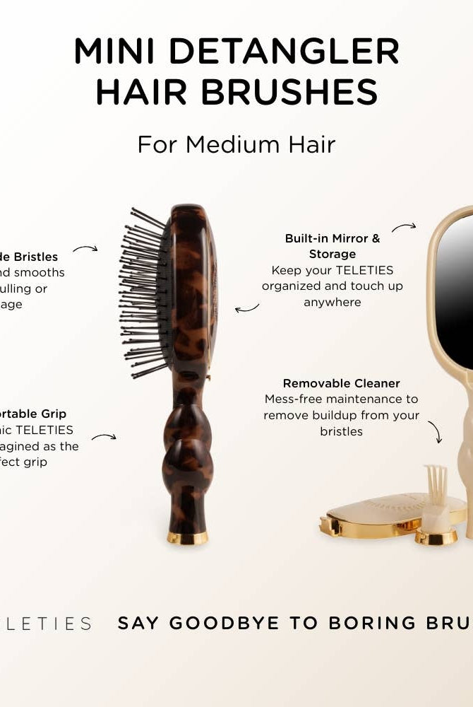 Mini Detangler Brush for Medium Hair - Tortoise - A'Bekah's Boutique