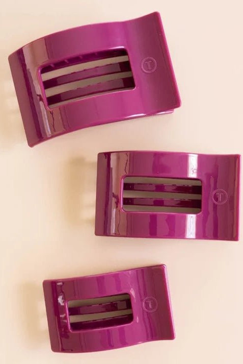 Mulberry Small Flat Rectangle Hair Clip - A'Bekah's Boutique