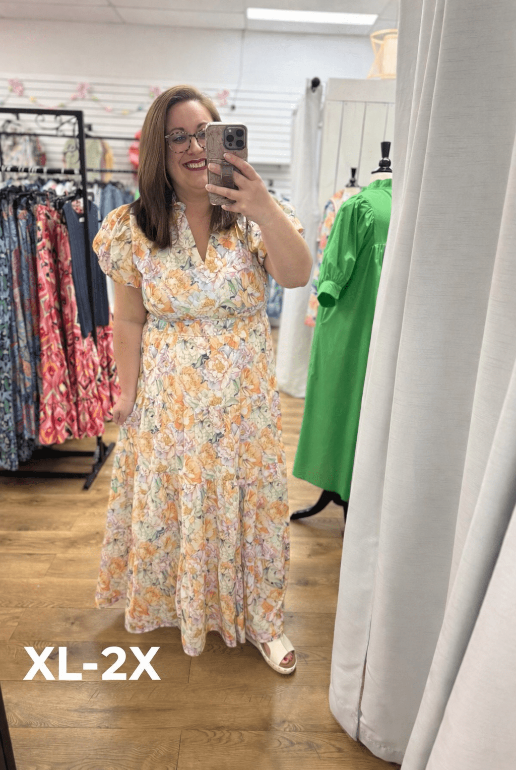 Multi Floral Maxi Dress with Short Puff Sleeves - A'Bekah's Boutique
