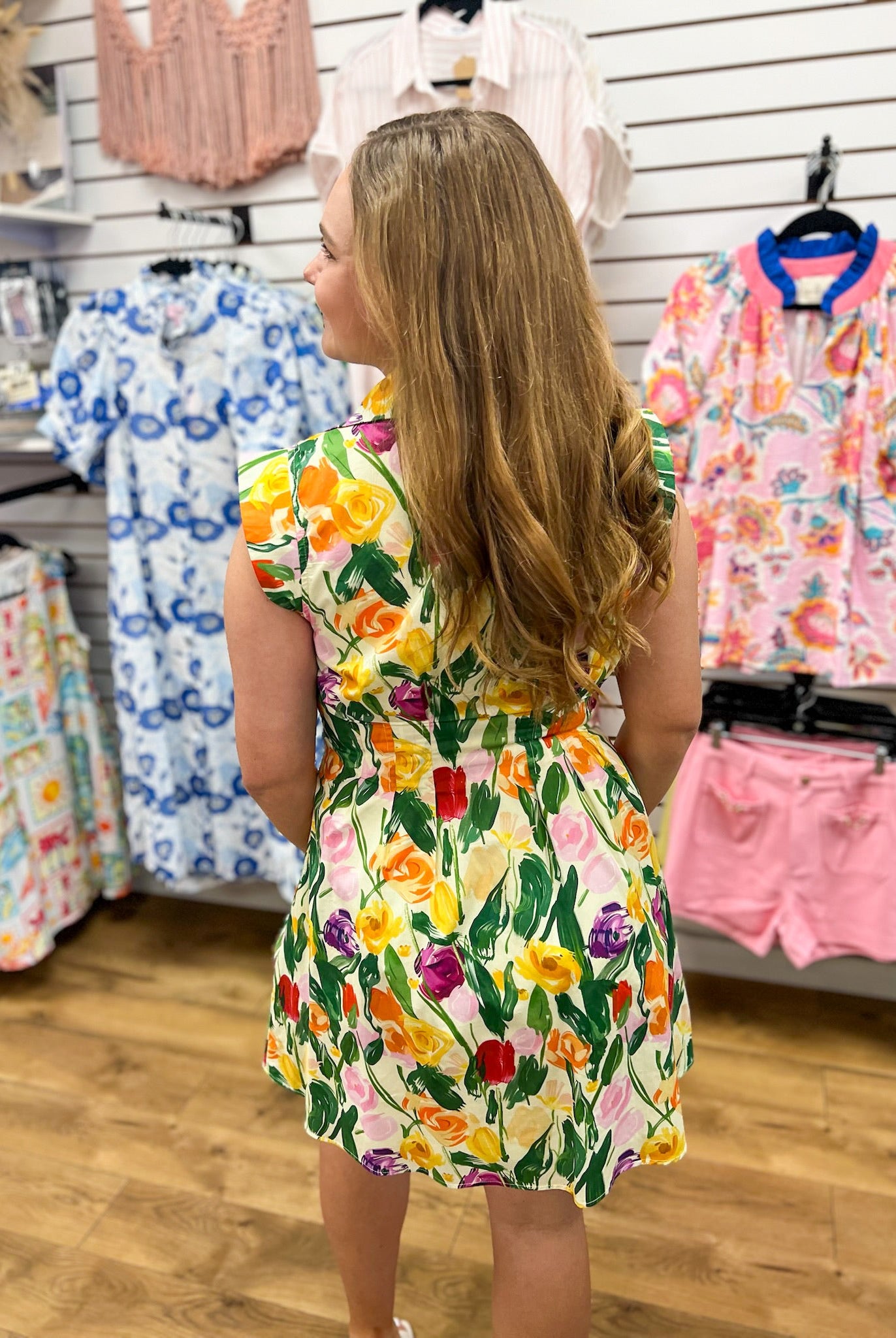 Multicolor Floral Zip Front Dress with Pockets - A'Bekah's Boutique
