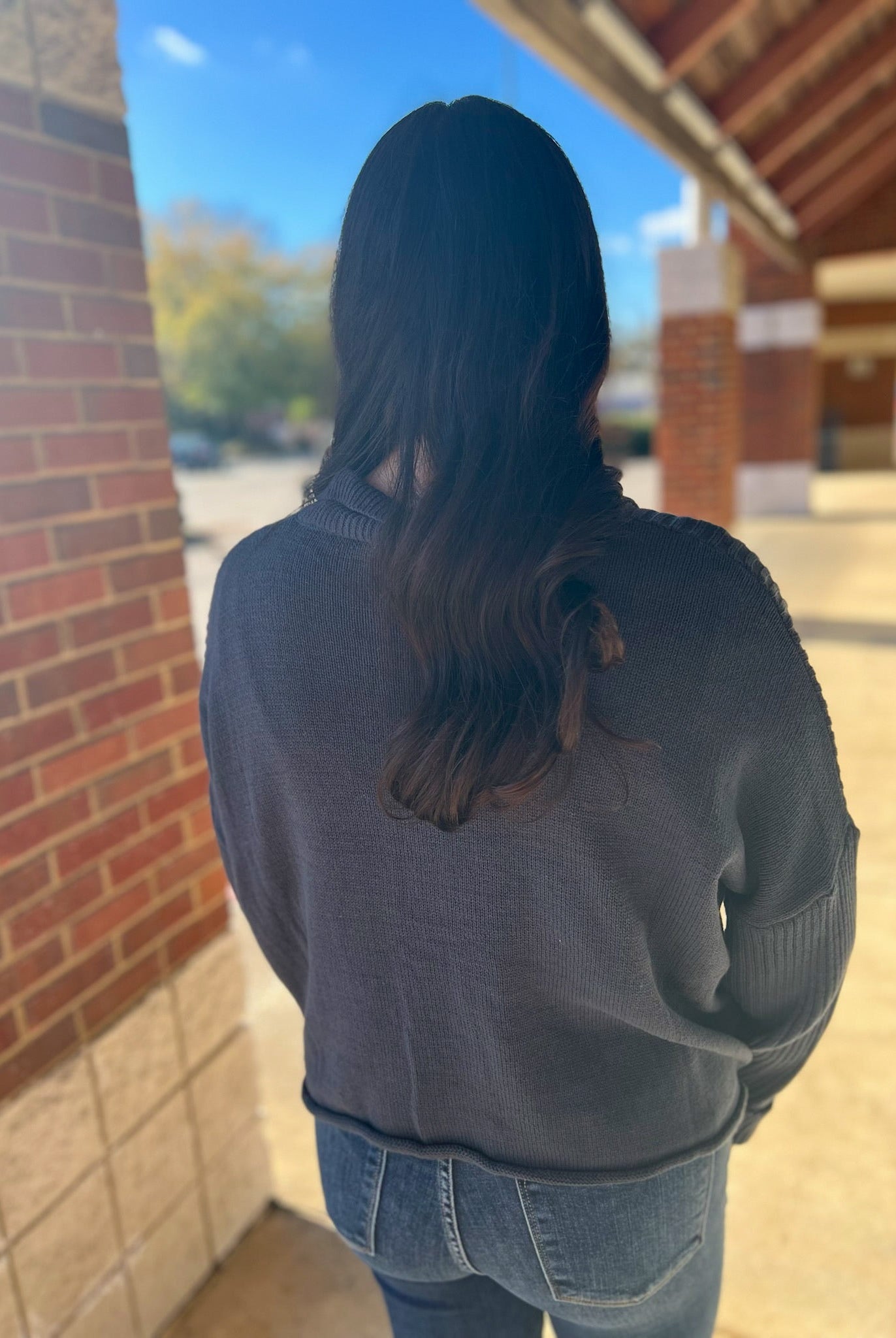 Navy Button Down Long Sleeve Sweater - A'Bekah's Boutique