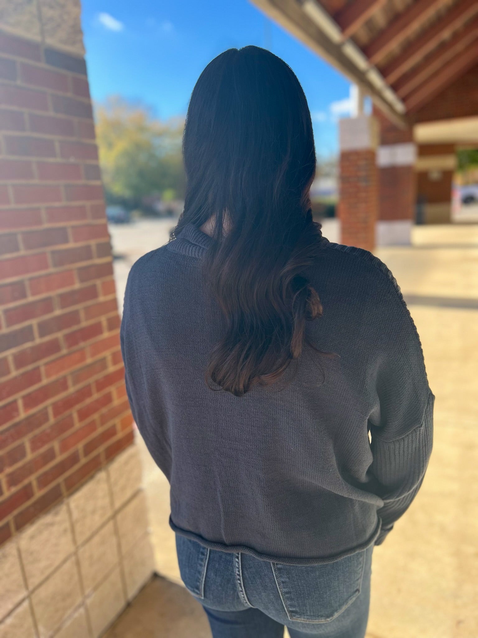 Navy Button Down Long Sleeve Sweater - A'Bekah's Boutique