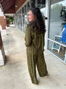 Only One For Me Olive Abstract Pattern Pants Set - A'Bekah's Boutique