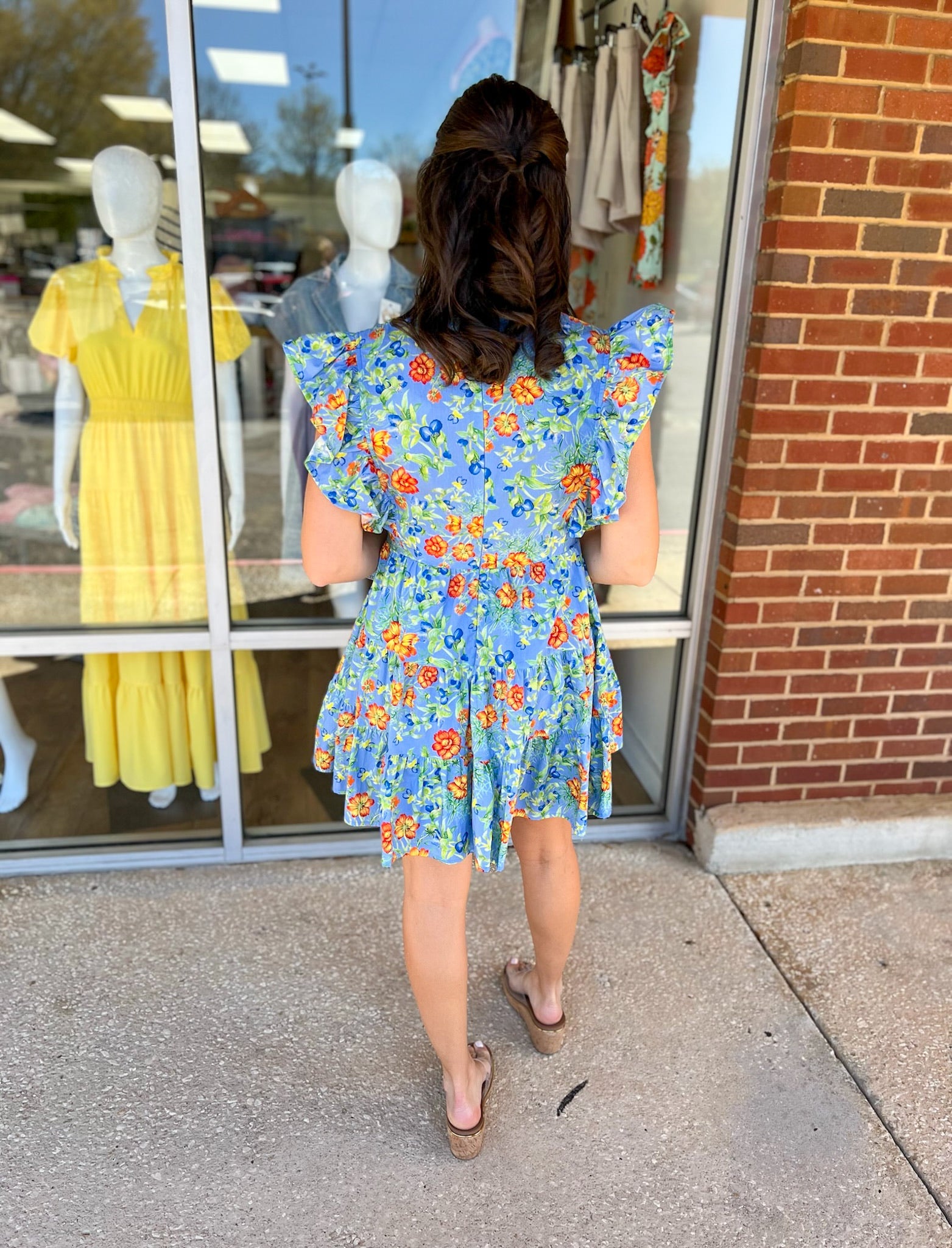 Out of Sight Blue Floral Mini Dress - A'Bekah's Boutique