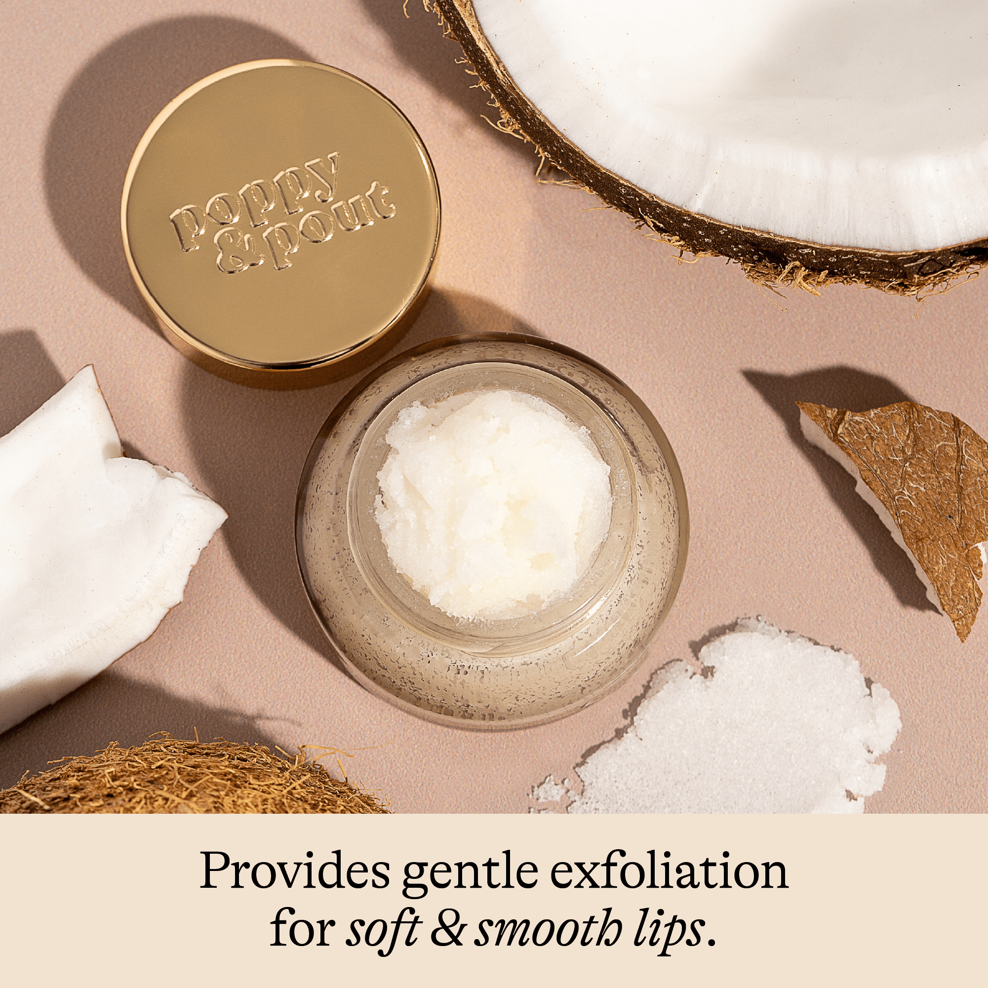 Poppy & Pout Lip Scrub, Island Coconut - A'Bekah's Boutique