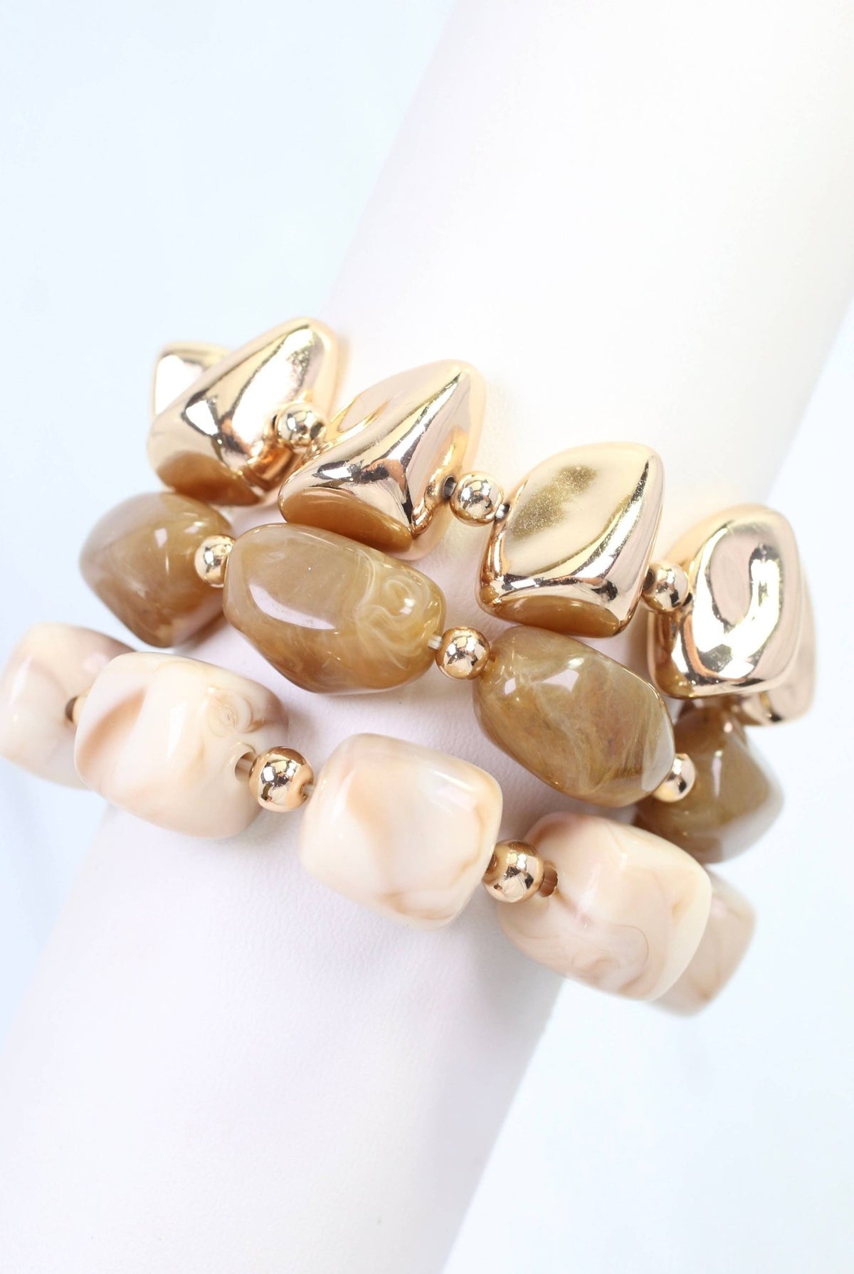 Rayna Beaded Bracelet Set Natural - A'Bekah's Boutique