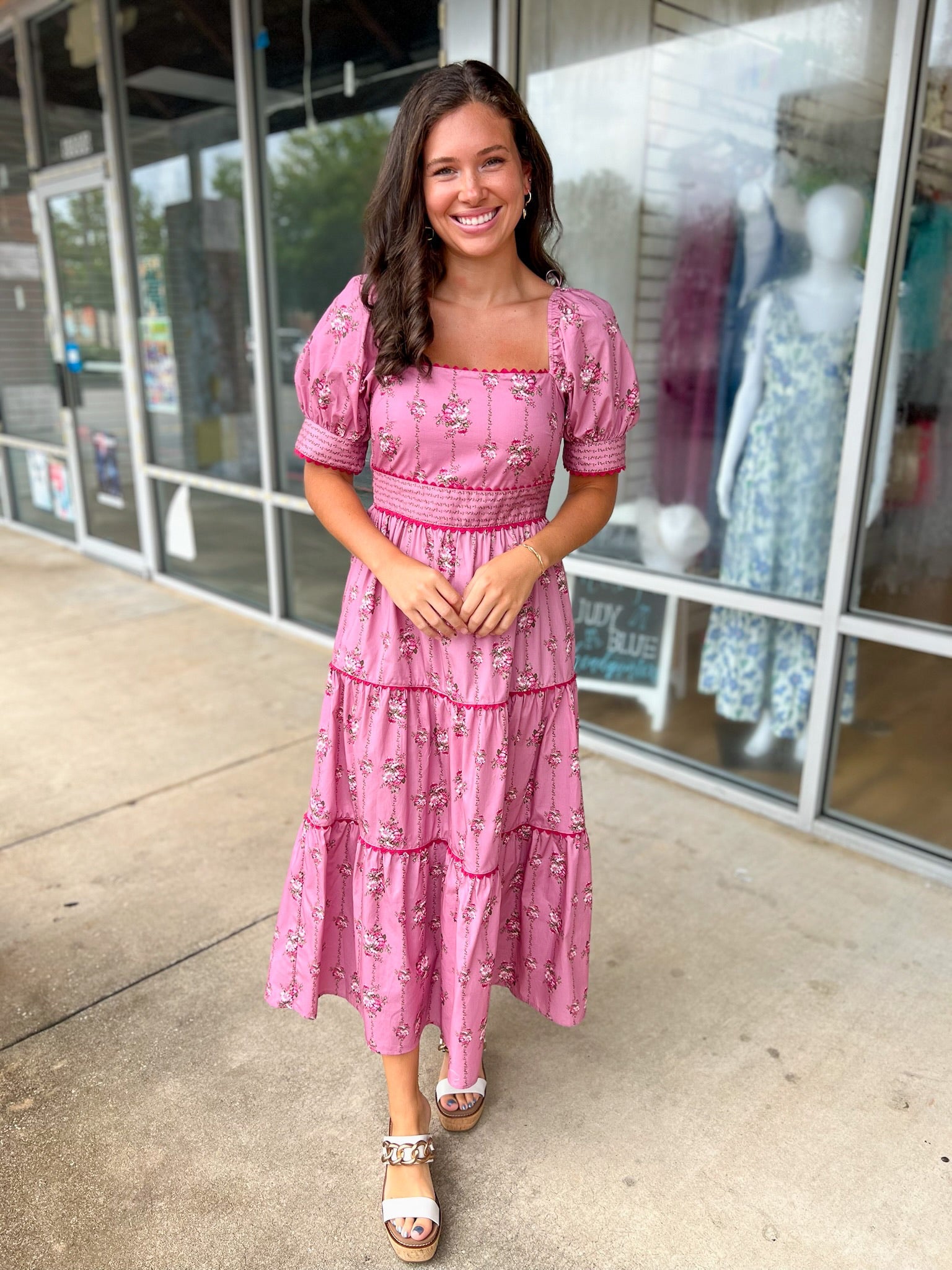 Real Love Dark Mauve Floral Maxi Dress - A'Bekah's Boutique