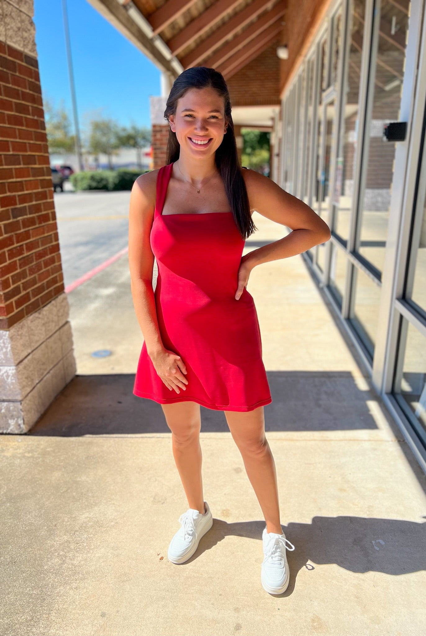 Red Active Dress with Built In Shorts - A'Bekah's Boutique
