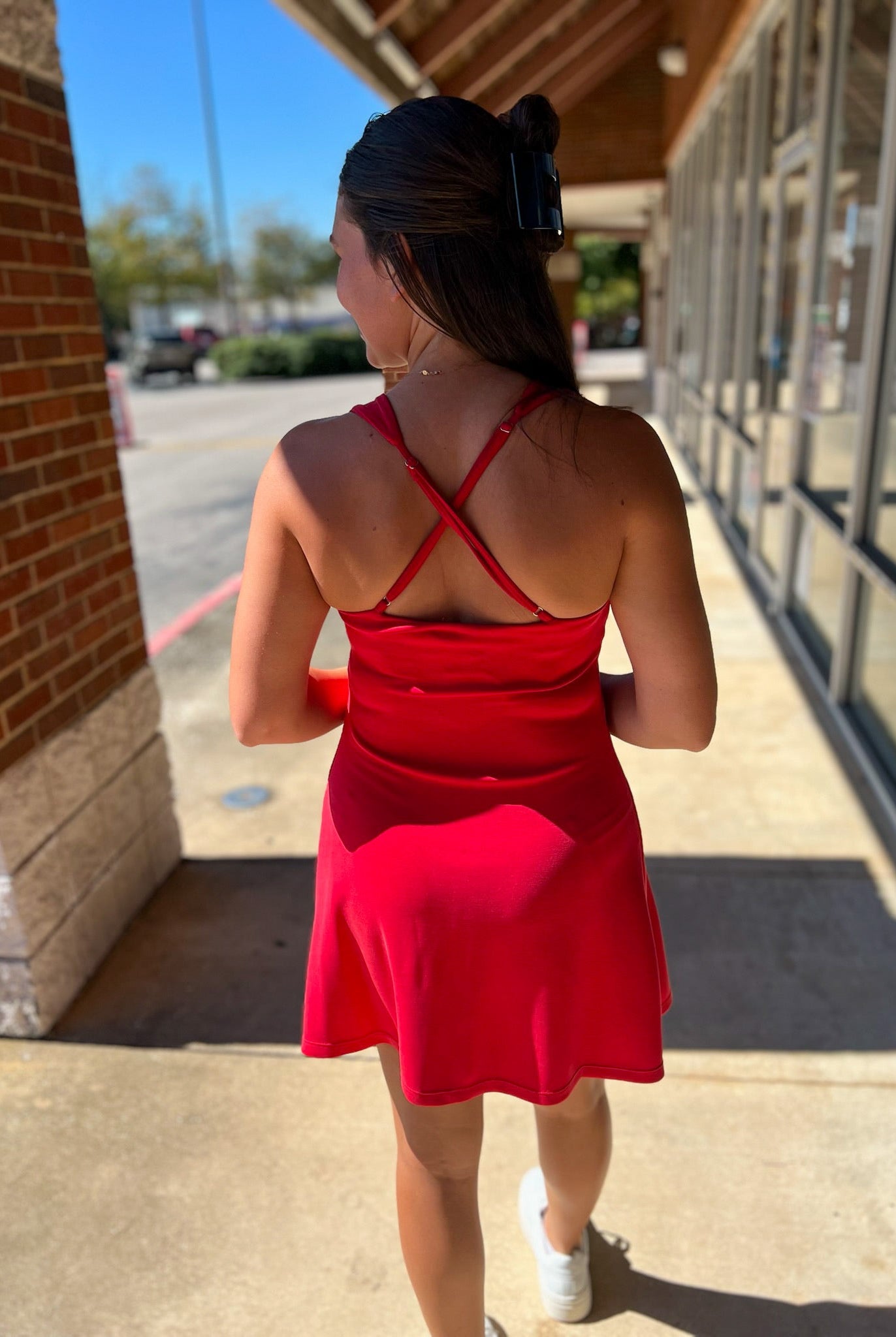 Red Active Dress with Built In Shorts - A'Bekah's Boutique