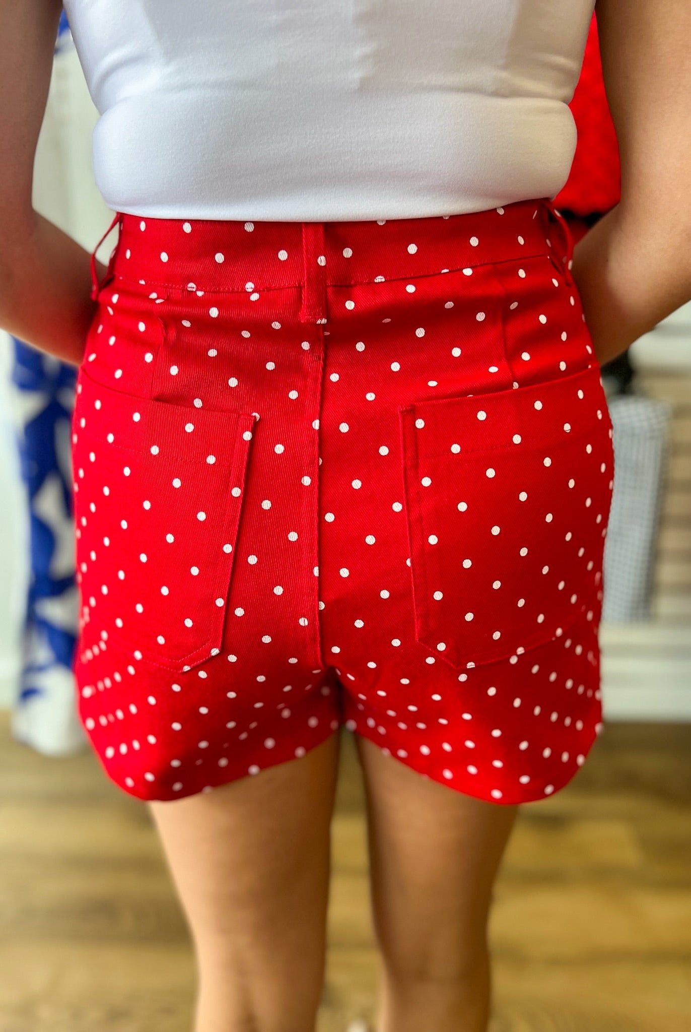 Red Polka Dot Shorts with Pockets - A'Bekah's Boutique