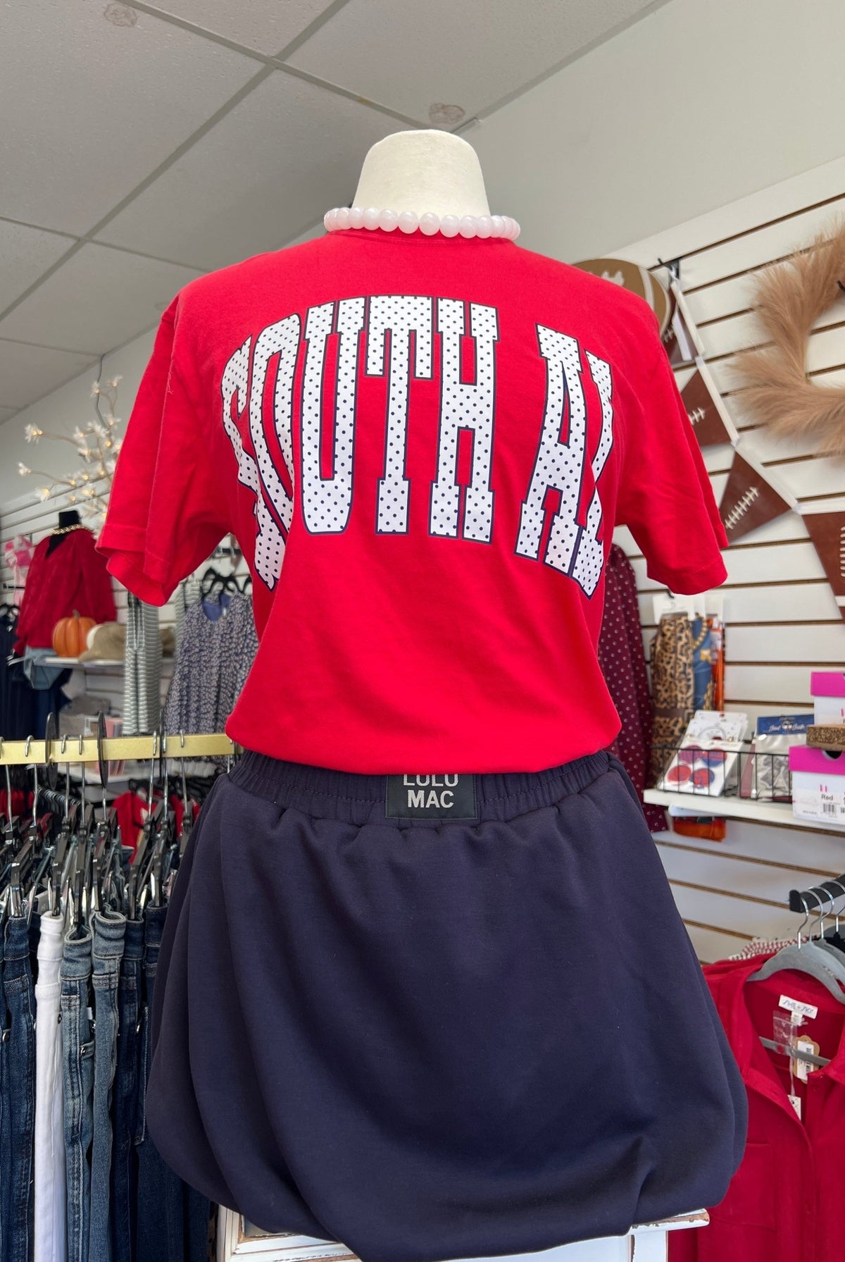Red Short Sleeve South Alabama Graphic T-Shirt - A'Bekah's Boutique