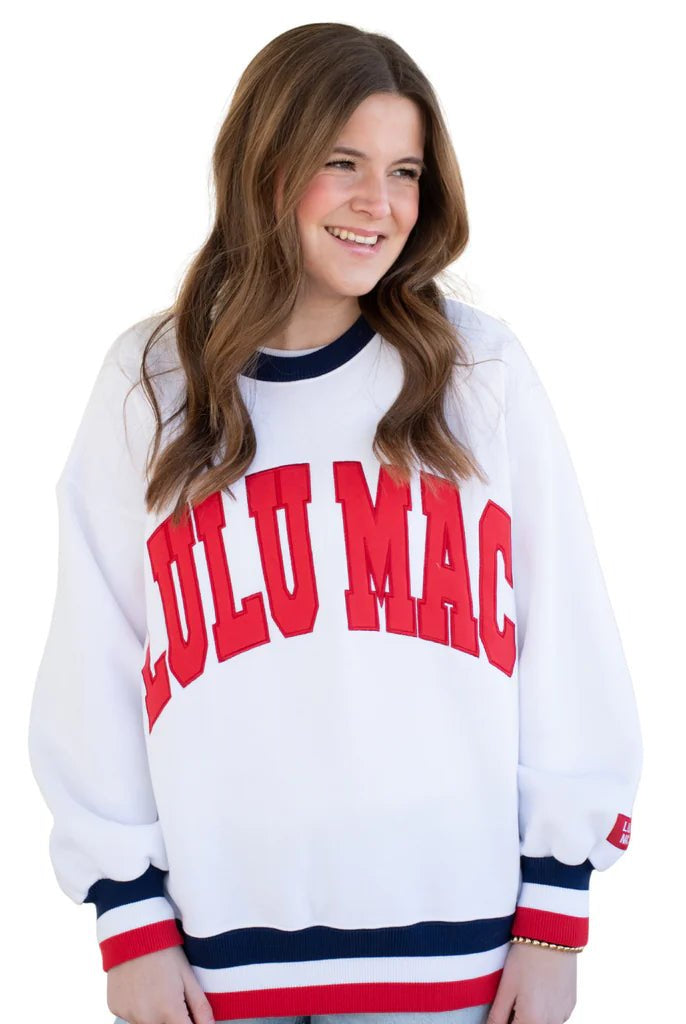 Red White and Blue Lulu Mac Sweatshirt - A'Bekah's Boutique
