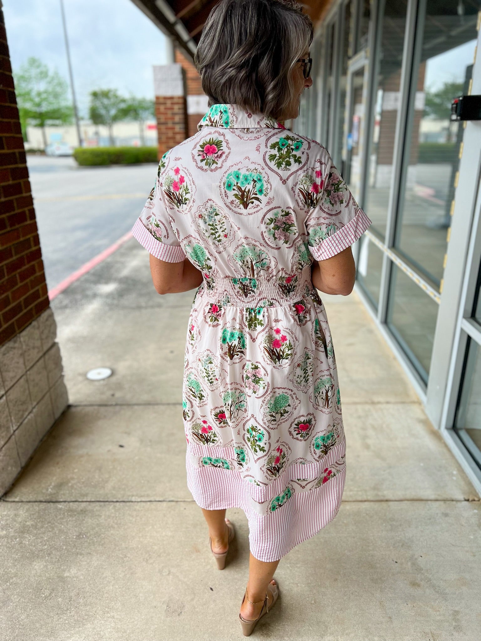 Rose Pink Midi Dress with Smocked Waist and Pockets - A'Bekah's Boutique