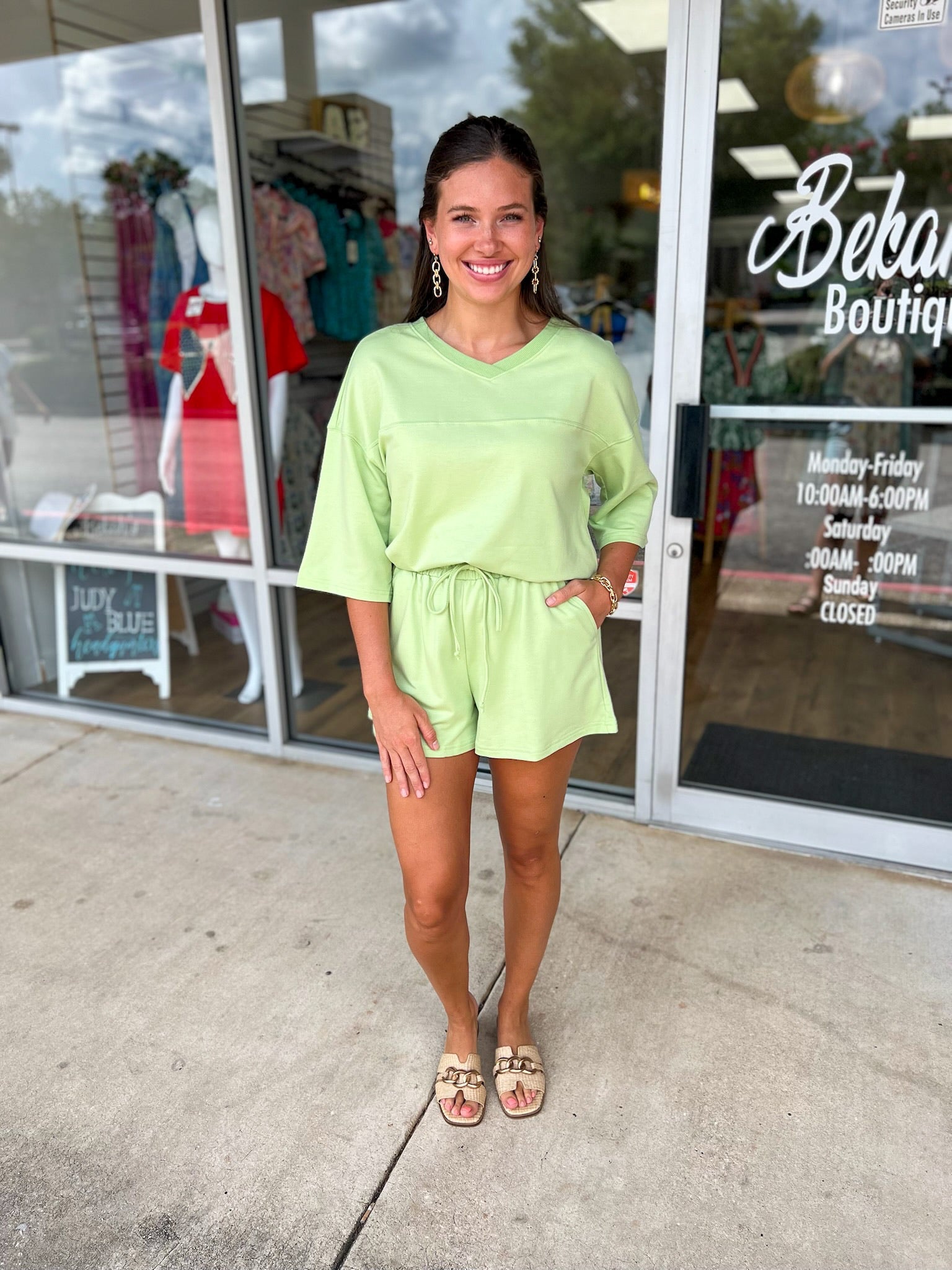 Seal the Deal Apple Green Short Sleeve Short Set - A'Bekah's Boutique