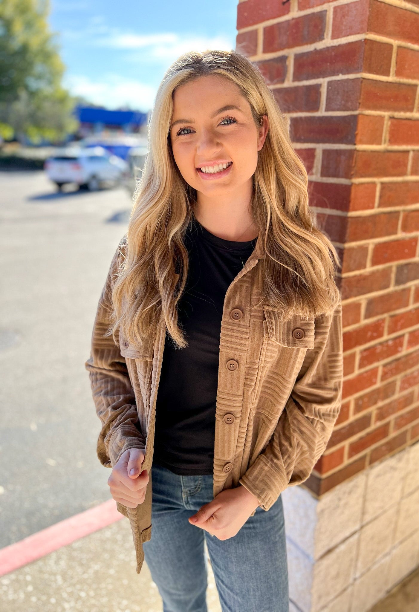 See You There Mocha Textured Shacket - A'Bekah's Boutique