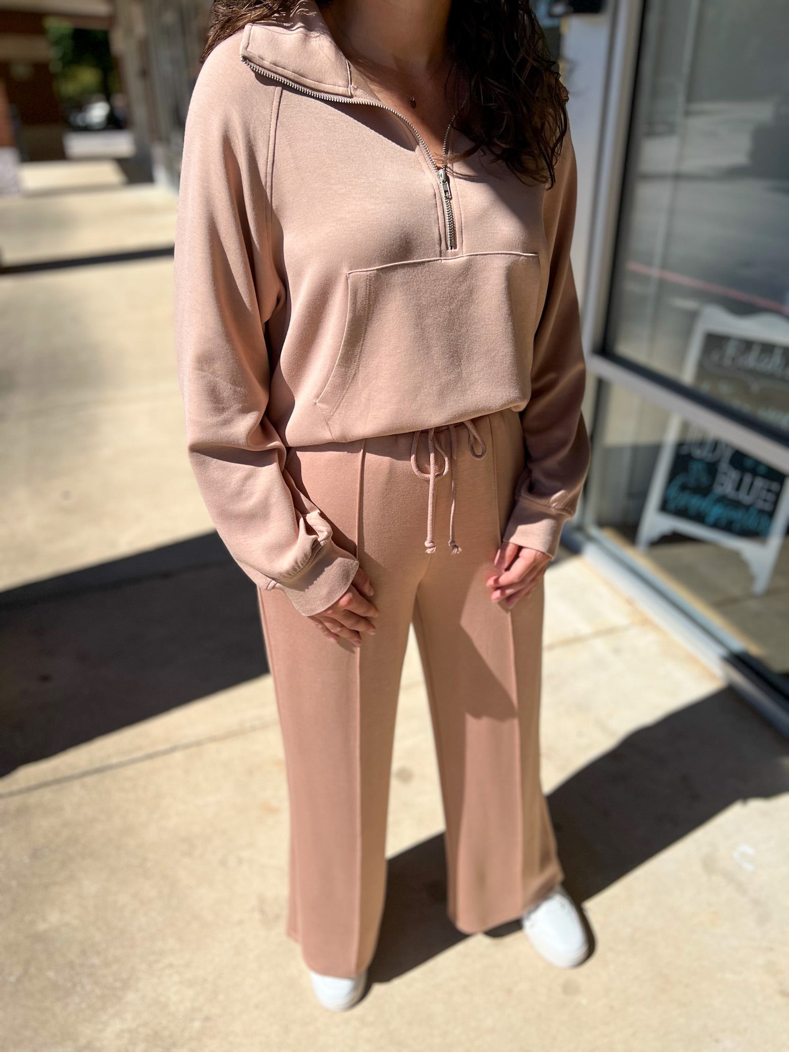 Set For Life Dark Taupe Long Sweatsuit Set - A'Bekah's Boutique
