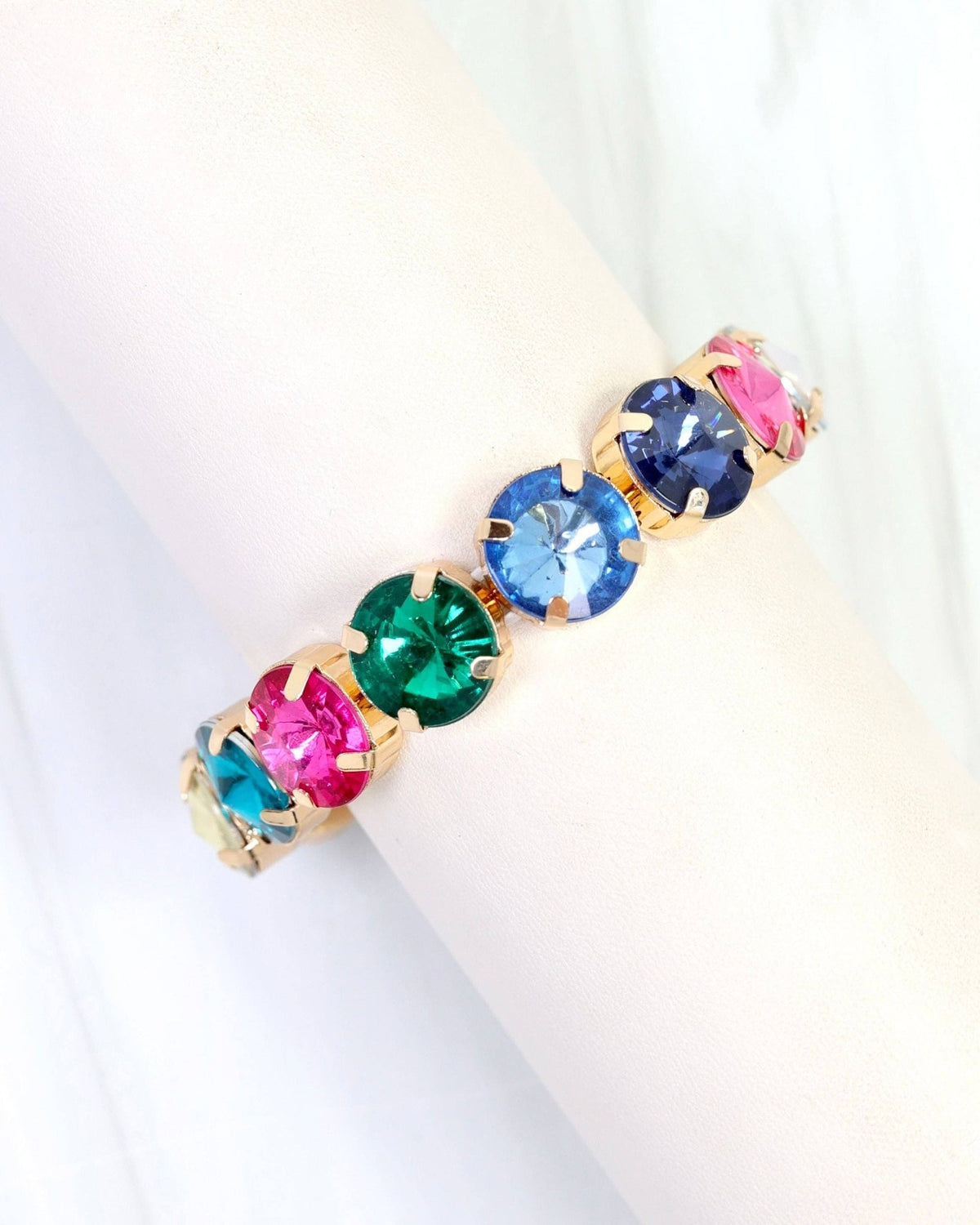 Shalimar Rhinestone Stretch Bracelet Dark Multi - A'Bekah's Boutique