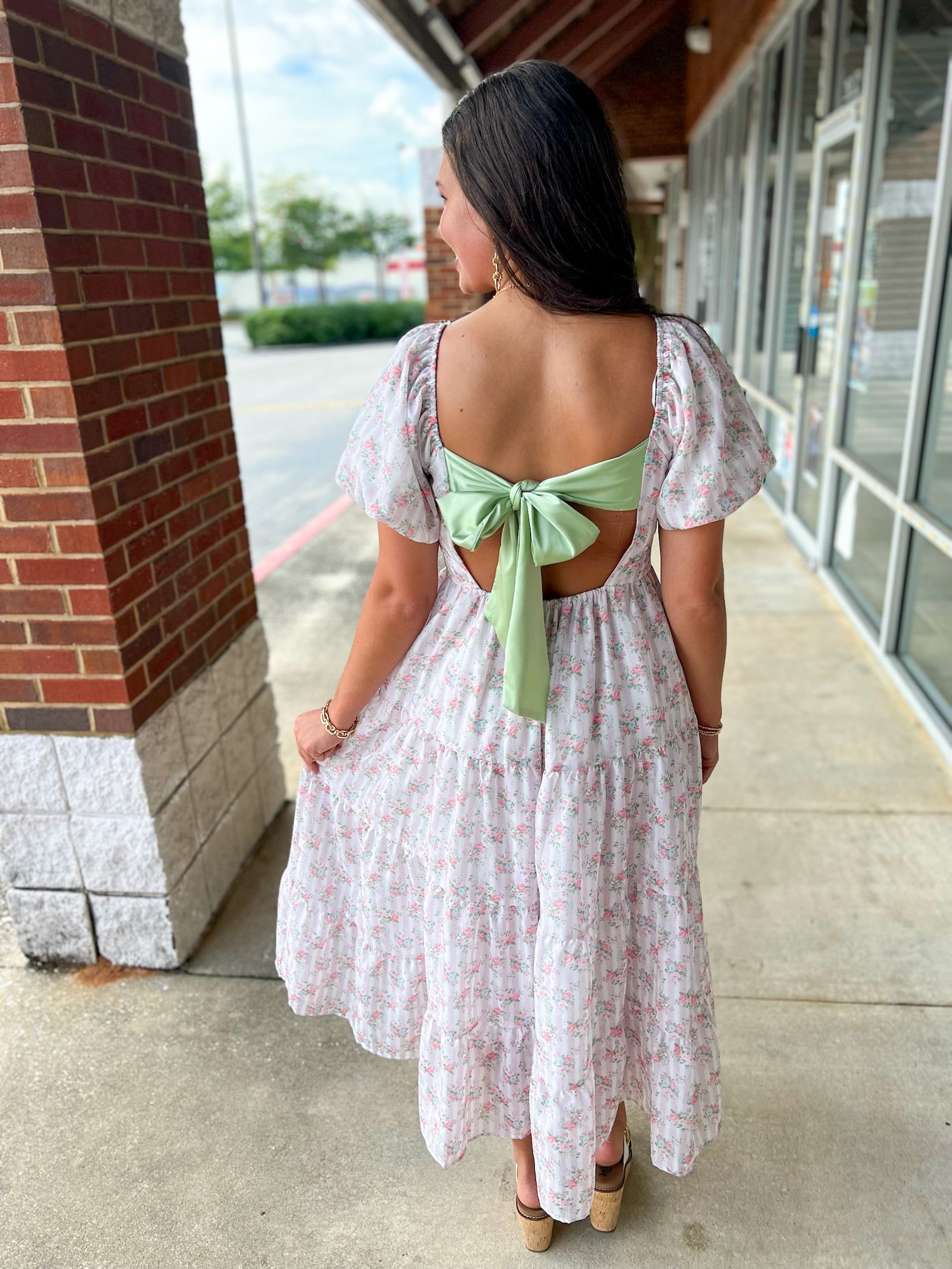 Speak Softly Light Pink Floral Midi Dress - A'Bekah's Boutique