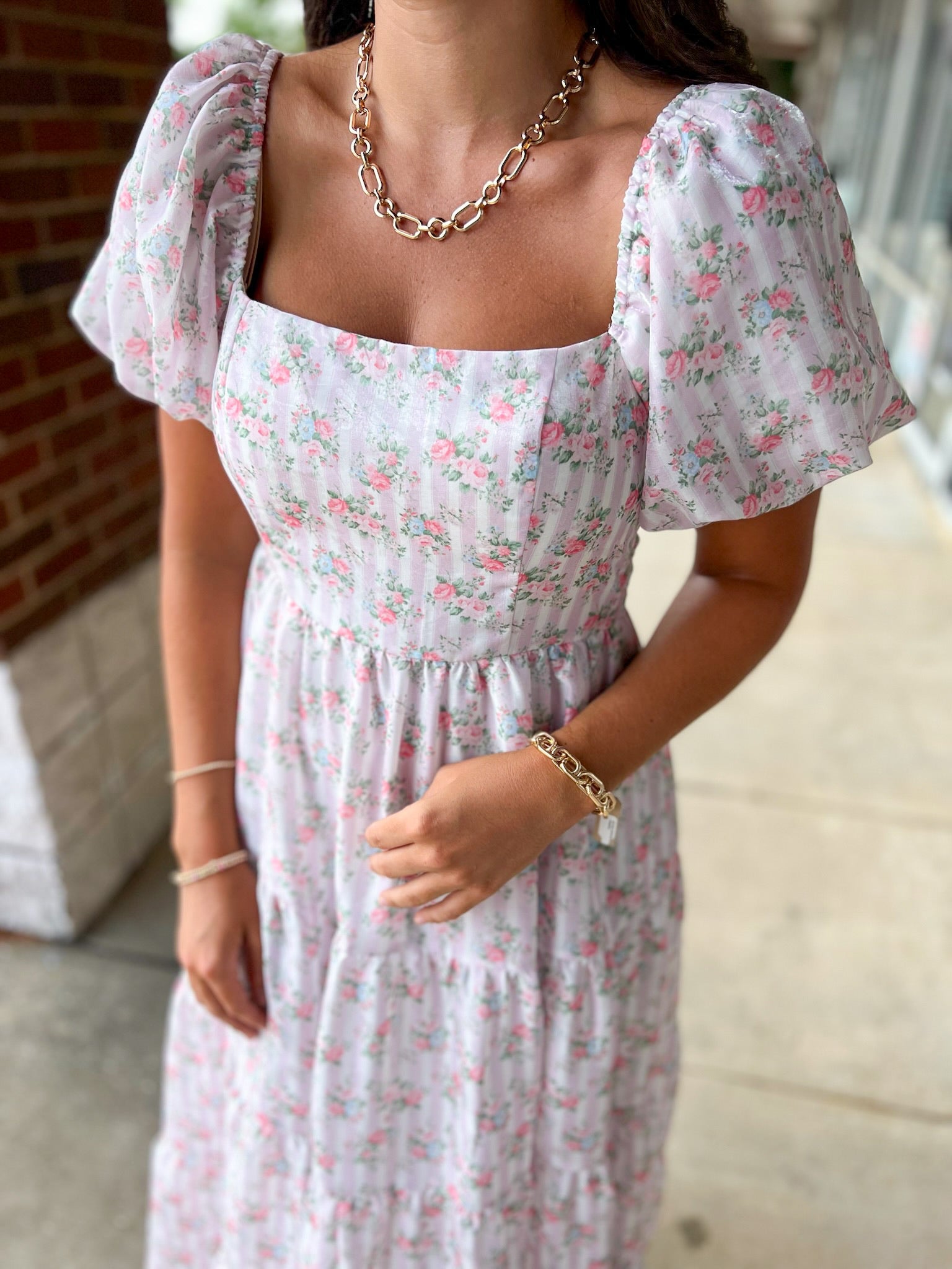 Speak Softly Light Pink Floral Midi Dress - A'Bekah's Boutique