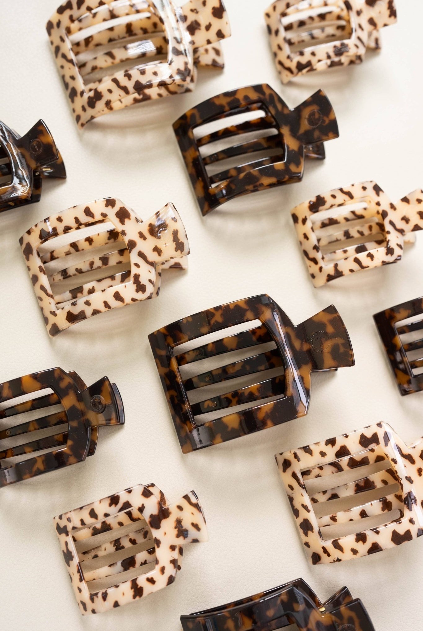 Square Flat Hair Clip | Large | Blonde Tortoise - A'Bekah's Boutique