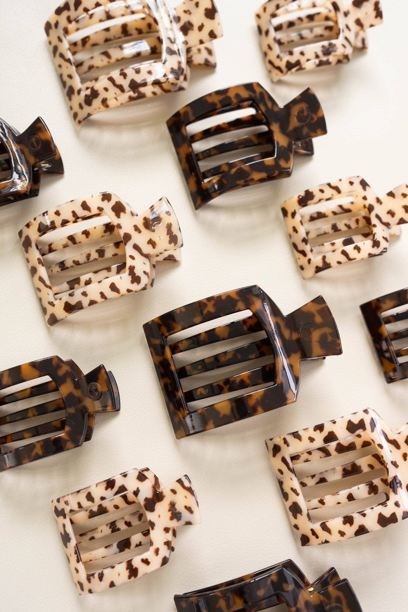 Square Flat Hair Clip | Large | Blonde Tortoise - A'Bekah's Boutique