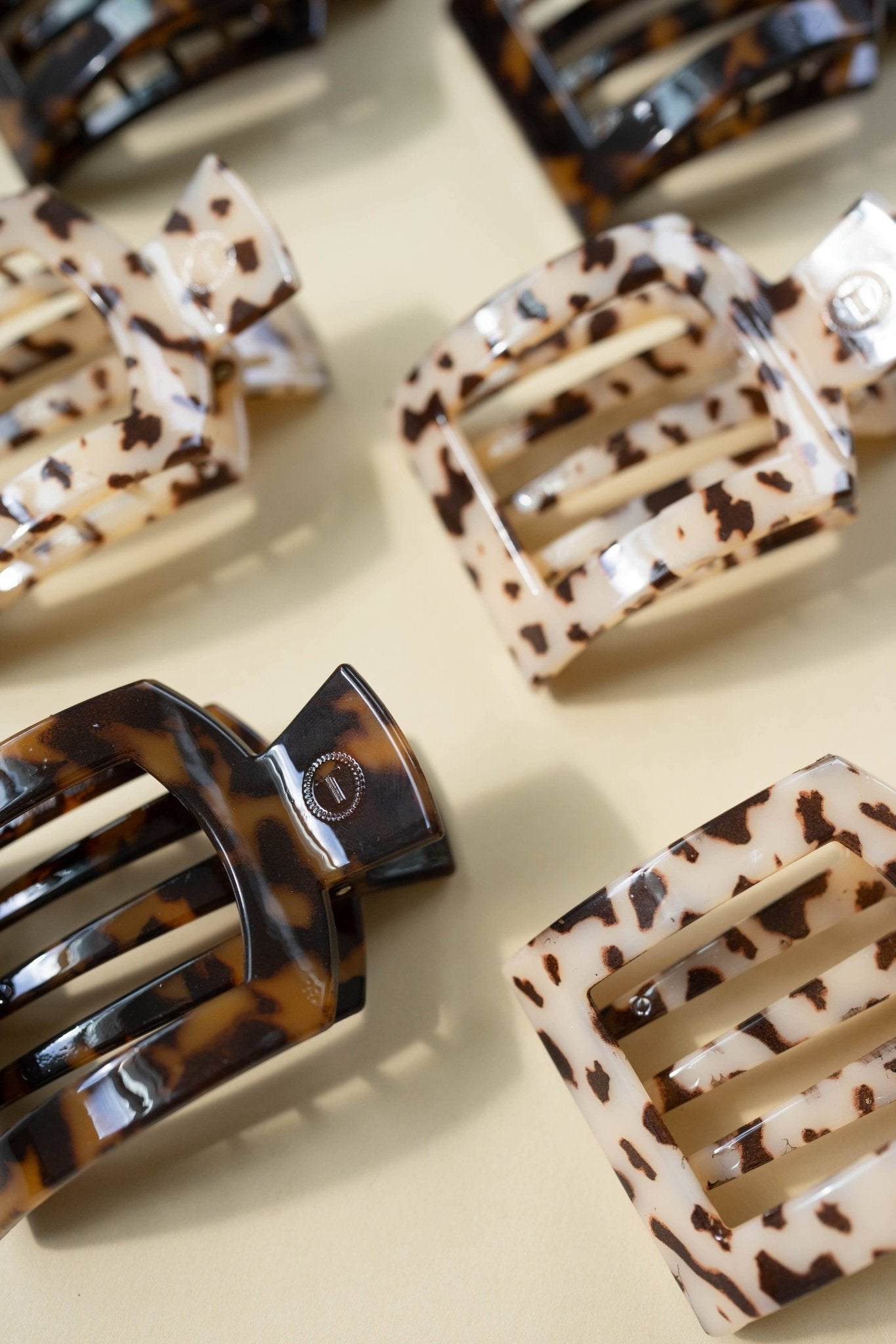 Square Flat Hair Clip | Med. | Blonde Tortoise - A'Bekah's Boutique