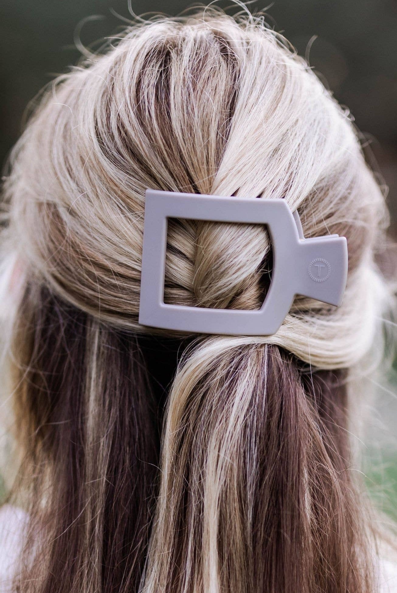 Square Flat Hair Clip | Med. | Silver Flames - A'Bekah's Boutique