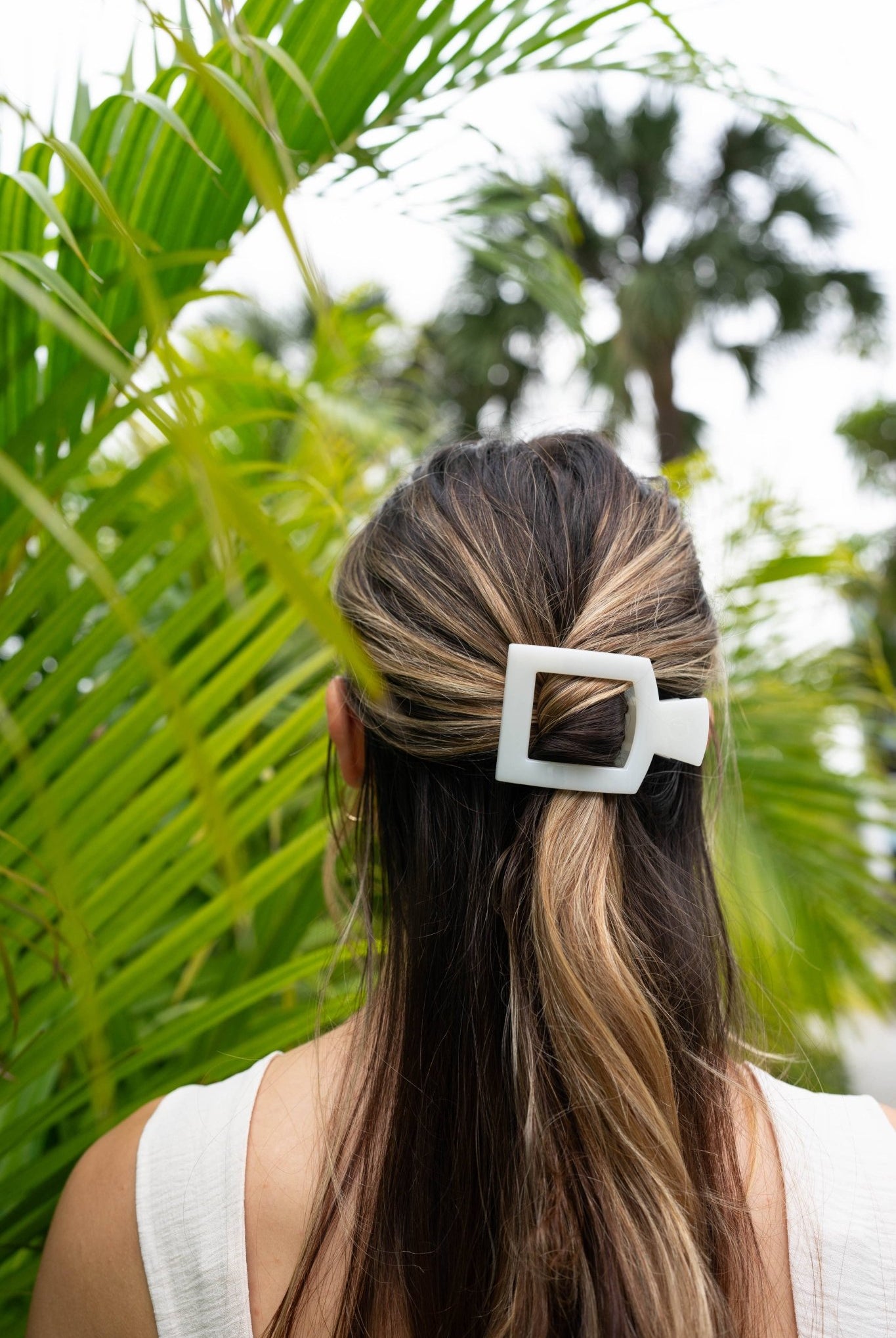 Square Flat Hair Clip | Medium | Coconut White - A'Bekah's Boutique